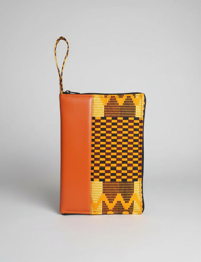 Funda Tablet Protectora de Piel y Tejido Tradicional