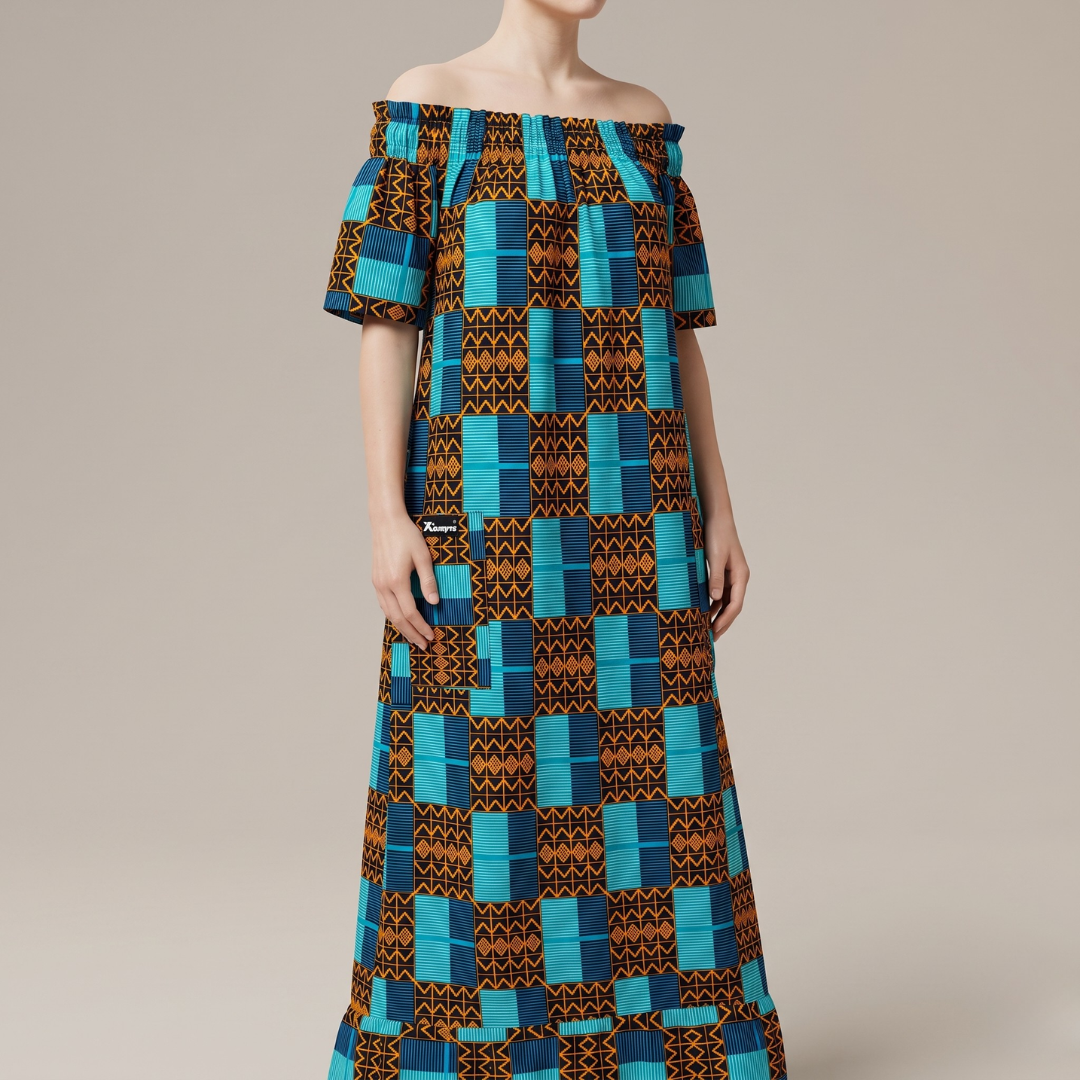 Vestido Wax Kwaleon · Botánico Azul