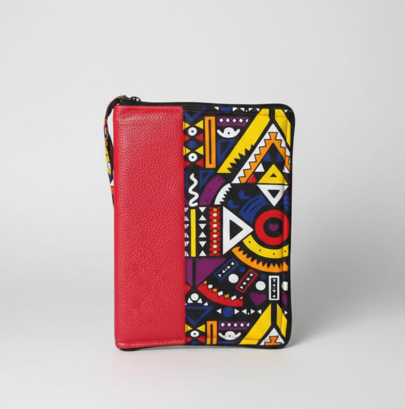 Funda Tablet Protectora de Piel y Tejido Tradicional