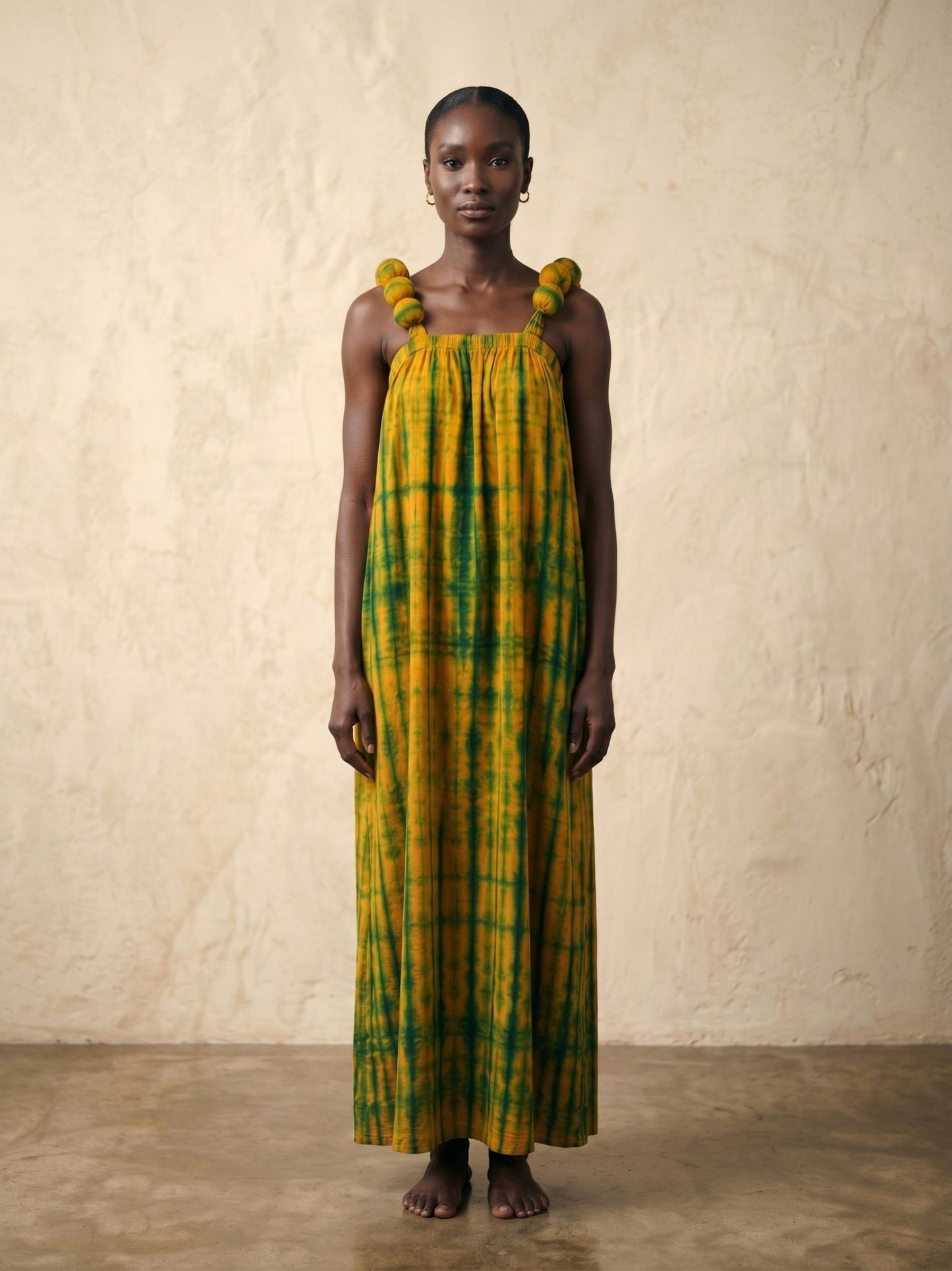 Vestido Kwaleónico · Tie-Dye Africano · Tirantes de Bolas