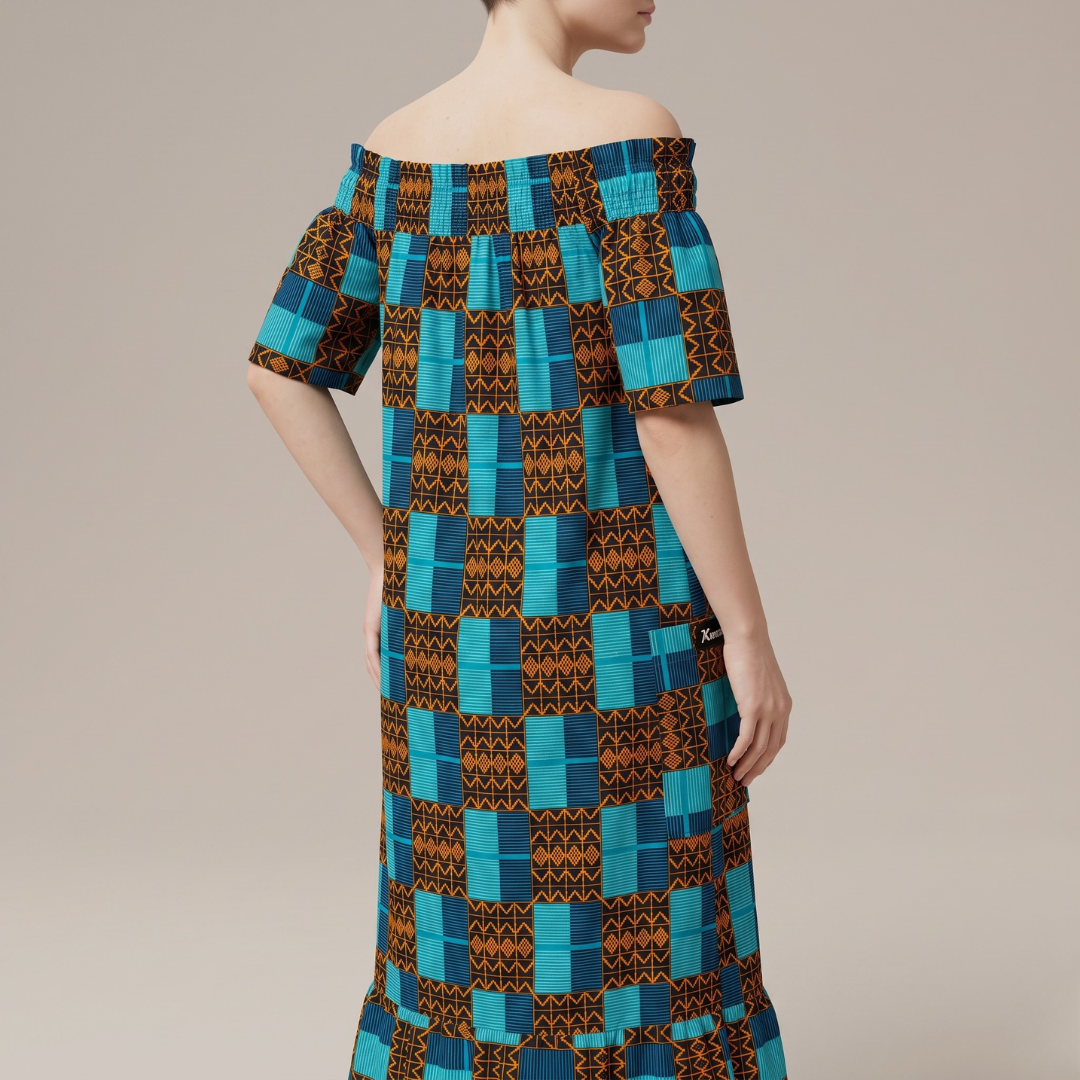Vestido Wax Kwaleon · Botánico Azul