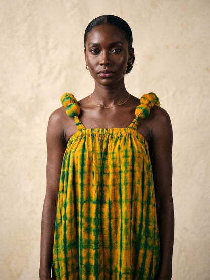 Vestido Kwaleónico · Tie-Dye Africano · Tirantes de Bolas