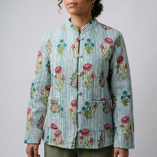 Chaqueta Quilted Floral · Algodón Artesanal · Kwaleon