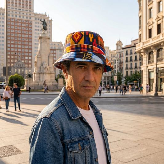 Gorro pescador grande Estampado africano
