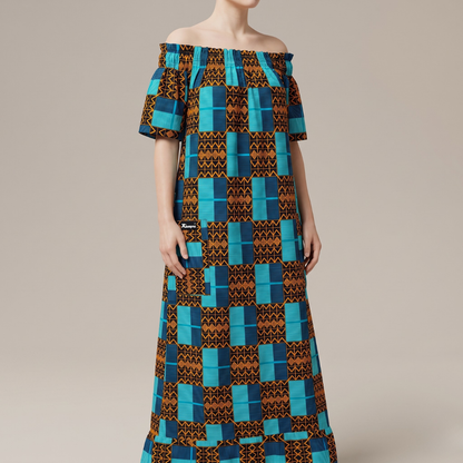 Vestido Wax Kwaleon · Botánico Azul