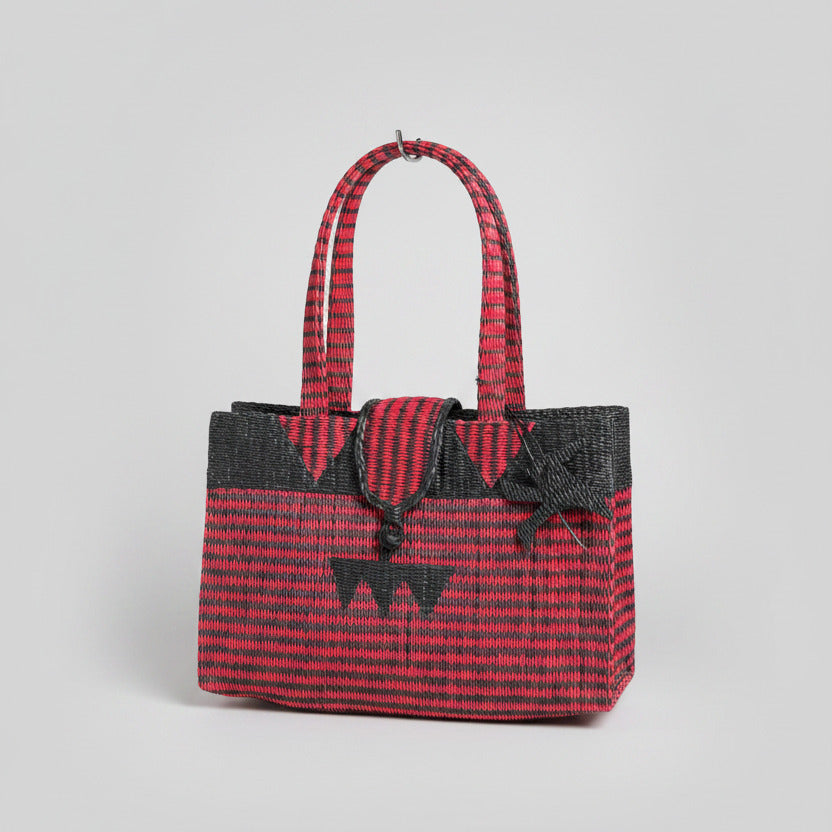 Bolso Mediano plástico reciclado (Rojo/Negro)