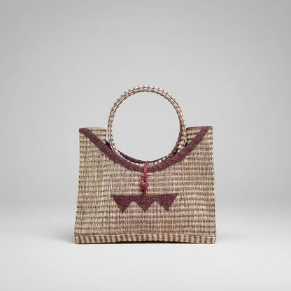Bolso Mediano plástico reciclado (Beige/Granate)