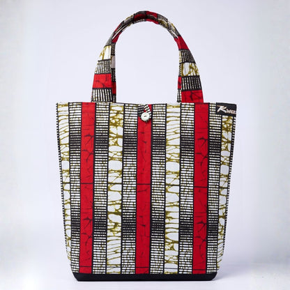 Bolso Tote Kwaleon - Wax Franjas Rojo
