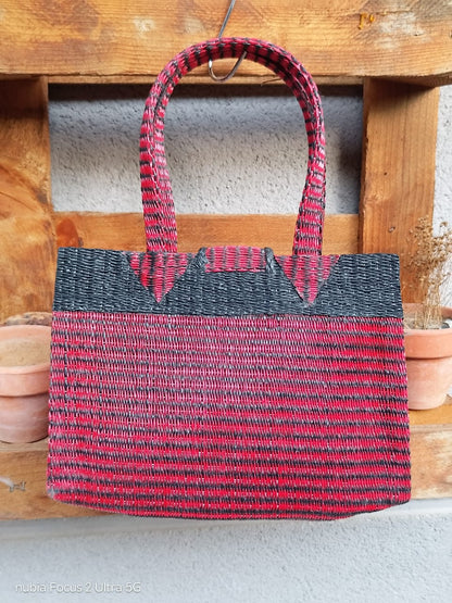 Bolso Mediano plástico reciclado (Rojo/Negro)