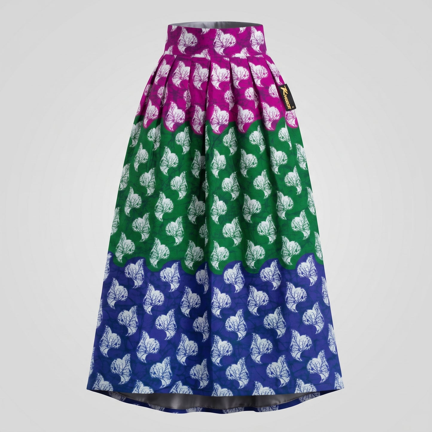 Falda Wax Kwaleon · Tricolor Fucsia, Verde & Índigo