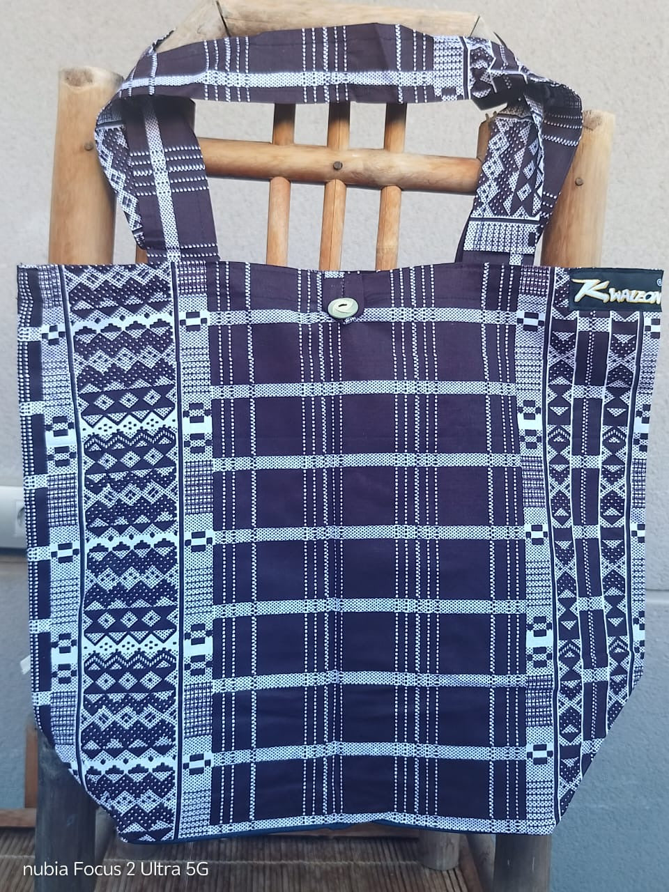 Bolso Tote Kwaleon - Wax Damero Lavanda