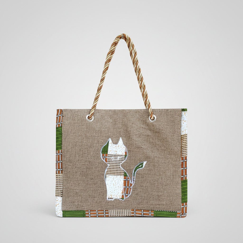 Bolso Kwaleon · Tote Bag Edición Felina (Arena/Blanco) - KWALEON