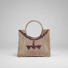 Bolso Mediano plástico reciclado (Beige/Granate)