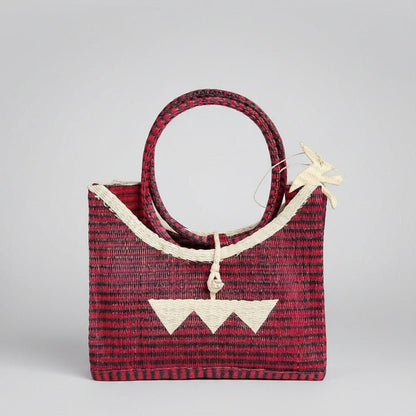 Bolso Mediano plástico reciclado (Rojo/beige) - KWALEON