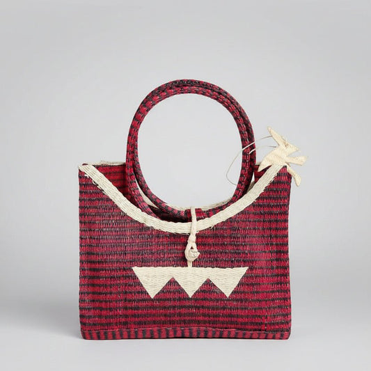 Bolso Mediano plástico reciclado (Rojo/beige) - KWALEON