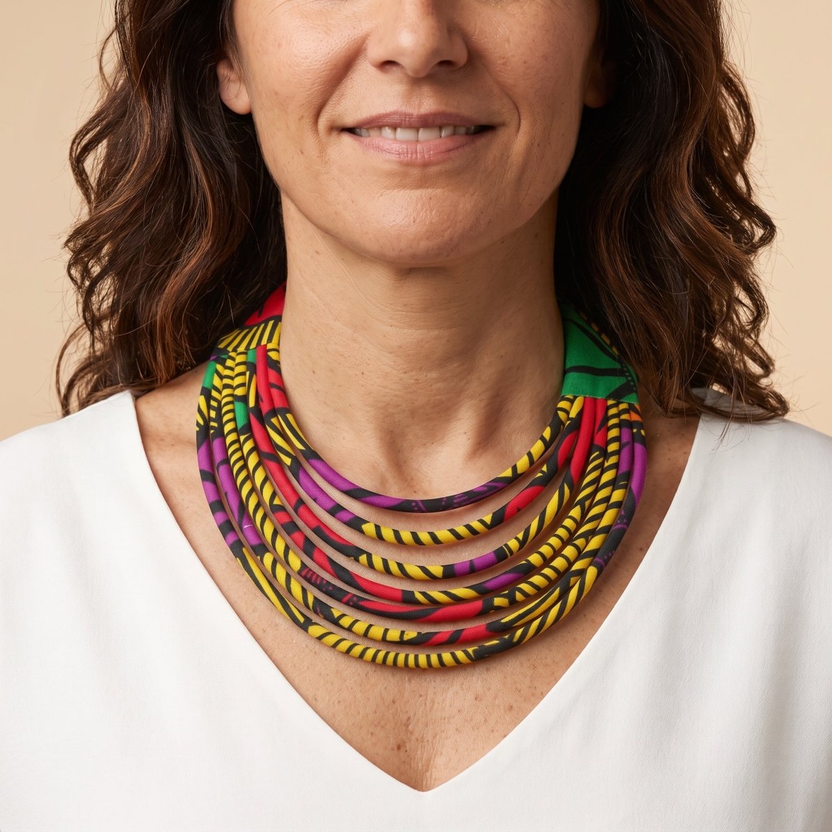 Collar babero multicapa- Estampado africano - KWALEON