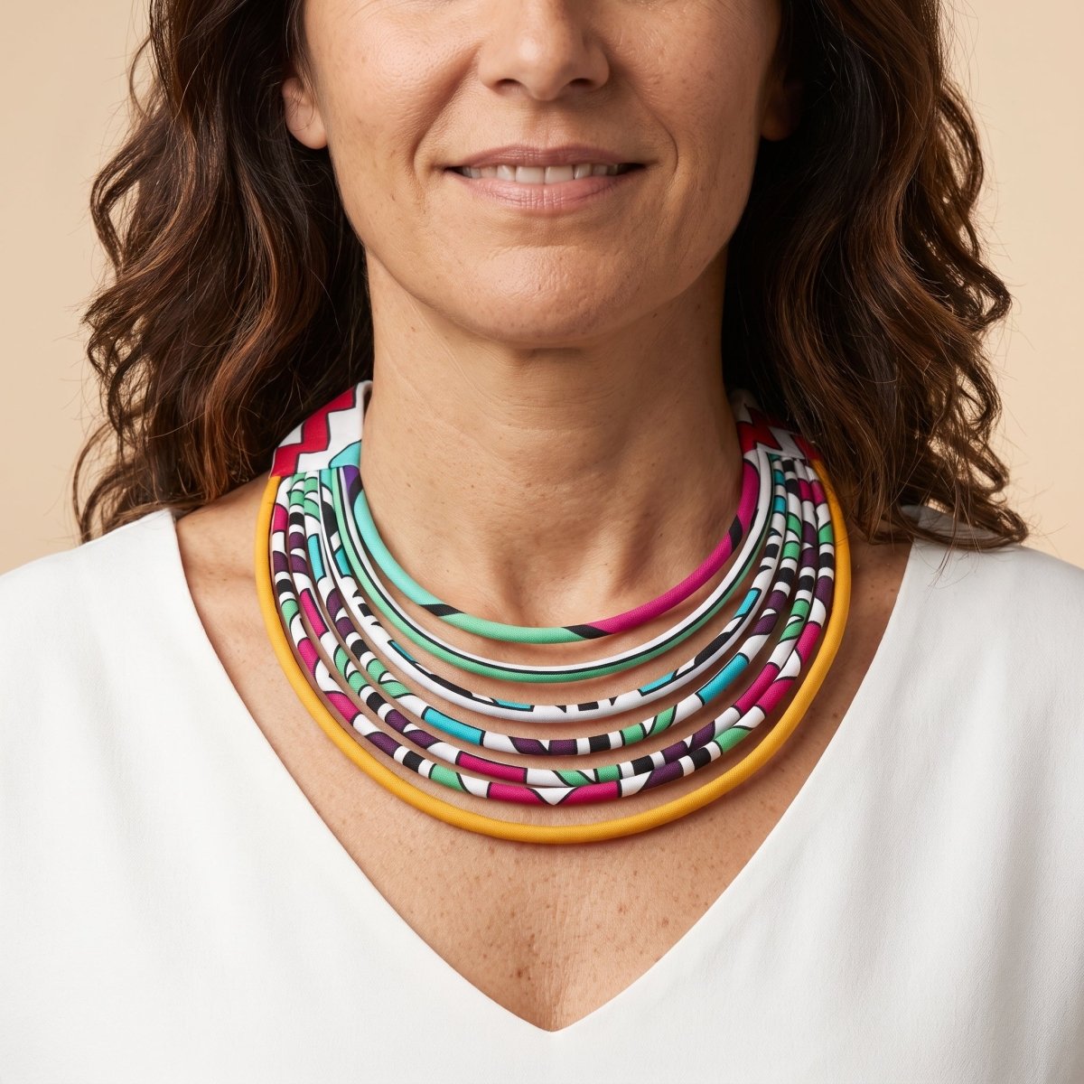 Collar babero multicapa- Estampado africano - KWALEON