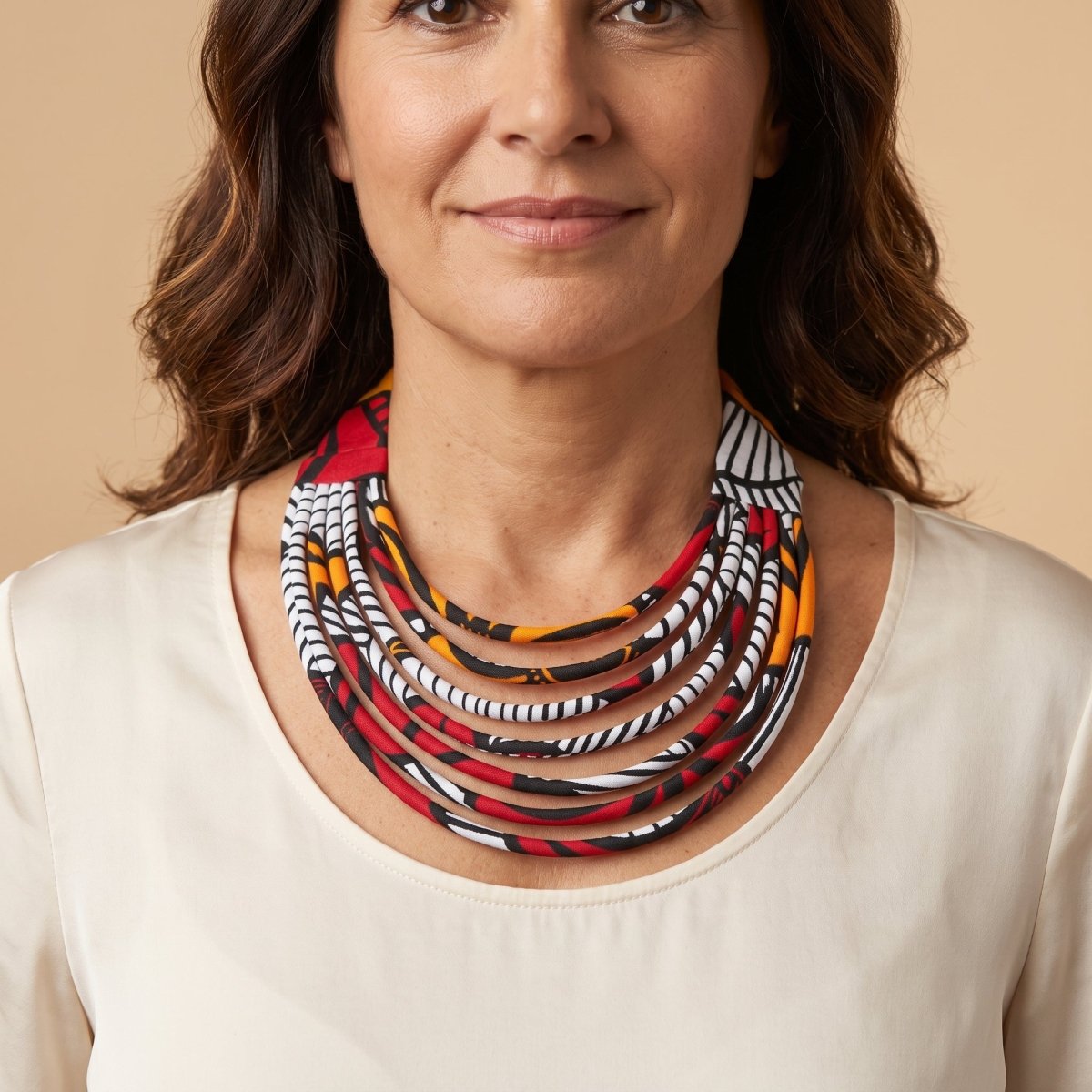 Collar babero multicapa- Estampado africano - KWALEON