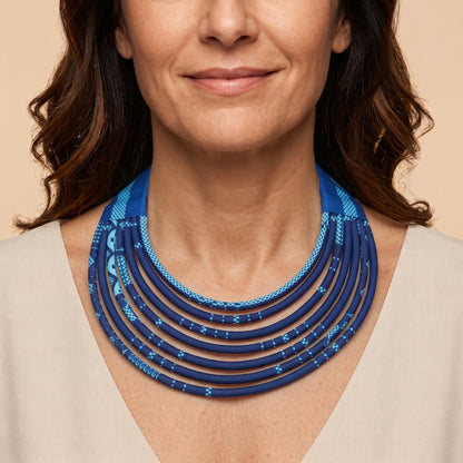 Collar babero multicapa- Estampado africano - KWALEON