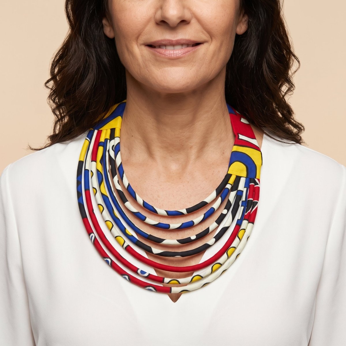 Collar babero multicapa- Estampado africano - KWALEON