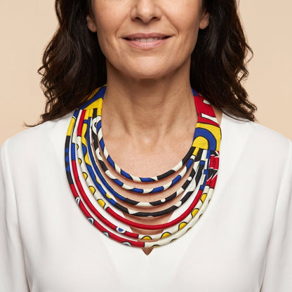 Collar babero multicapa- Estampado africano - KWALEON