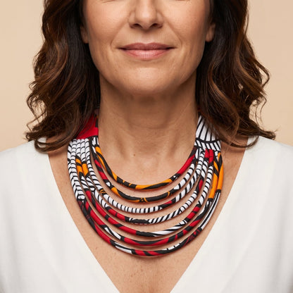 Collar babero multicapa- Estampado africano - KWALEON