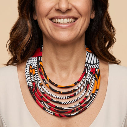 Collar babero multicapa- Estampado africano - KWALEON