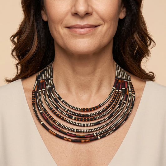 Collar babero multicapa- Estampado africano - KWALEON