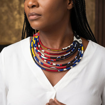 Collar babero multicapa- Estampado africano - KWALEON
