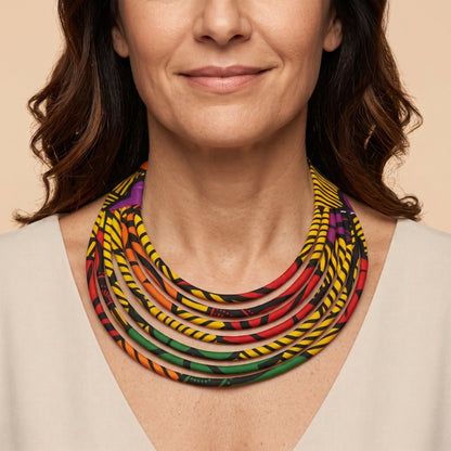 Collar babero multicapa- Estampado africano - KWALEON