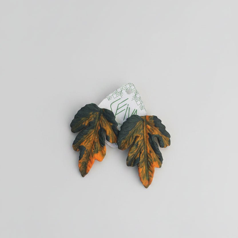 Pendientes de Caucho Kwaleon · Hoja de Arce Otoño - KWALEON