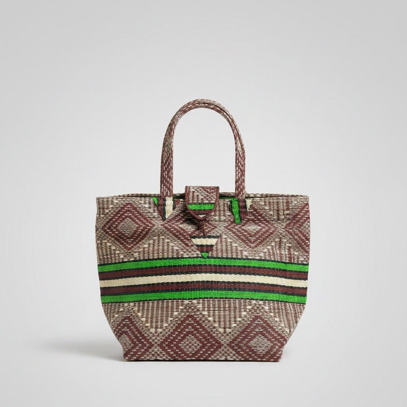 Tote Bag Africana XL – Plástico Reciclado Tejido a Mano (Trival) - KWALEON