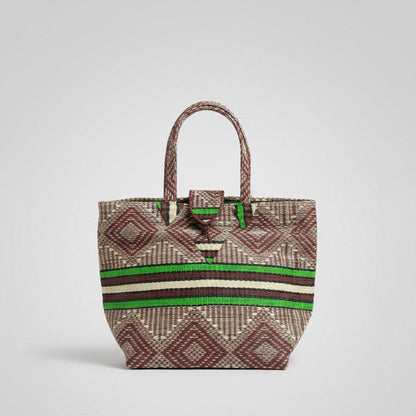 Tote Bag Africana XL – Plástico Reciclado Tejido a Mano (Trival) - KWALEON
