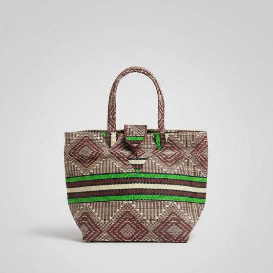Tote Bag Africana XL – Plástico Reciclado Tejido a Mano (Trival) - KWALEON